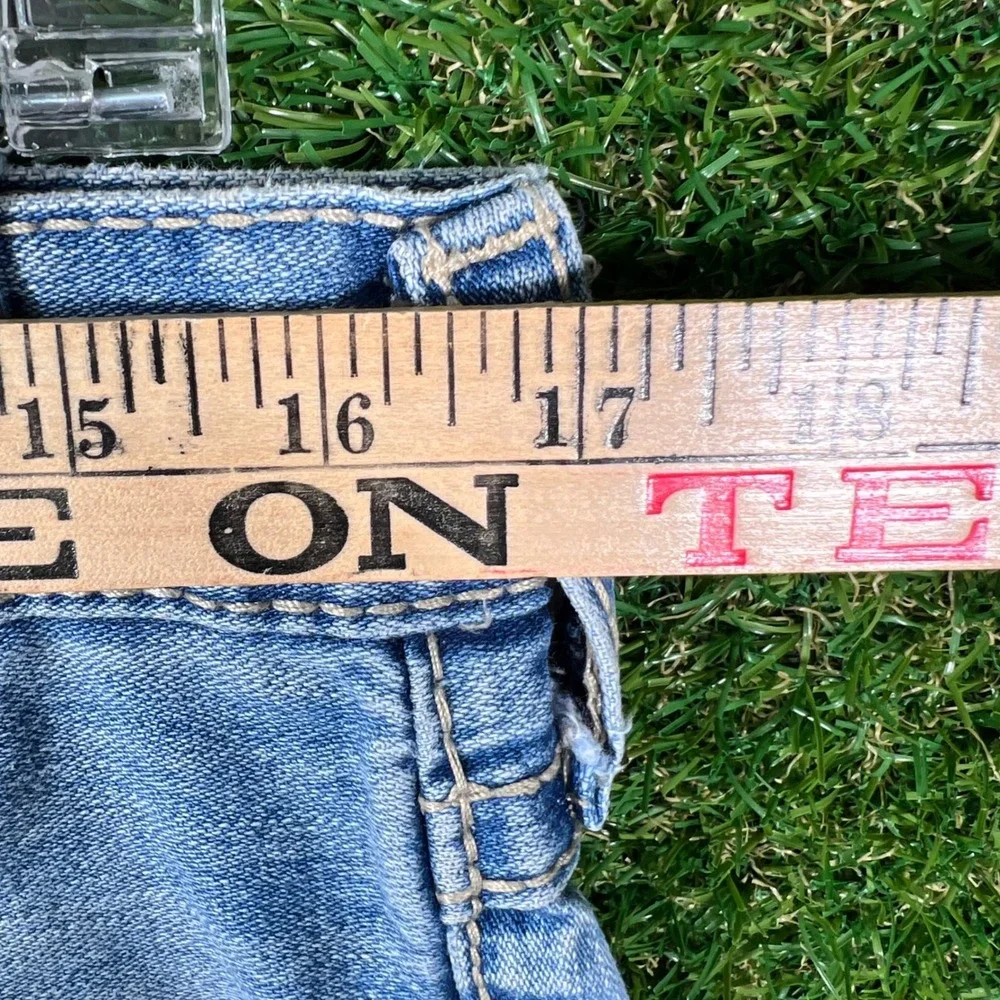 True Religion Rainbow Billy Mens Jeans 34 Light Wash Straight Leg Made in USA‎